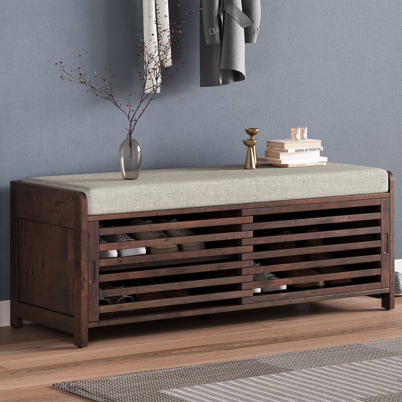 Elegant Upholstered Storage Bench - 50.39 Inches White